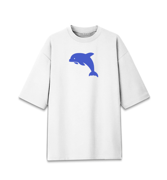 Женская Хлопковая футболка оверсайз Дельфин