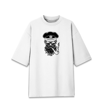 Мужская Хлопковая футболка оверсайз Военно Морской Флот