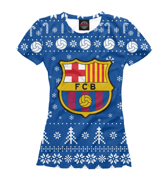 Футболка Барселона Новогодний для девочек 