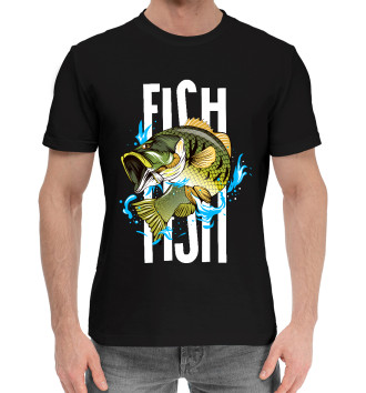 Мужская Хлопковая футболка Большая рыба