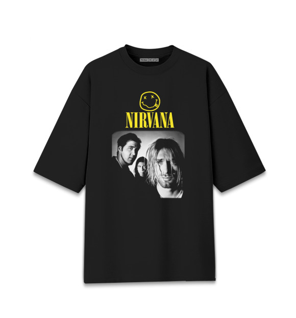 Мужская Хлопковая футболка оверсайз Nirvana