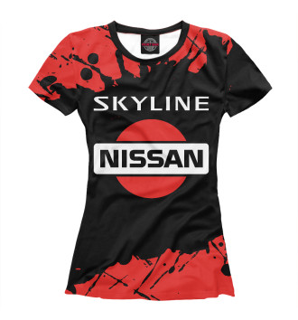 Женская Футболка Nissan Skyline - Брызги