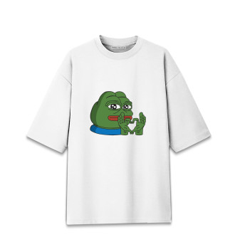 Мужская Хлопковая футболка оверсайз Pepe, pepe love