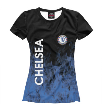 Женская Футболка Chelsea огонь