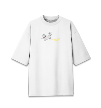 Женская Хлопковая футболка оверсайз Ссанкции кот