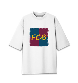 Женская Хлопковая футболка оверсайз FC Barcelona
