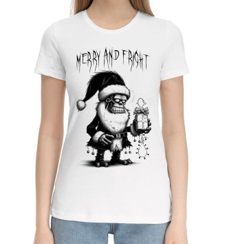 Женская Хлопковая футболка Merry and fright