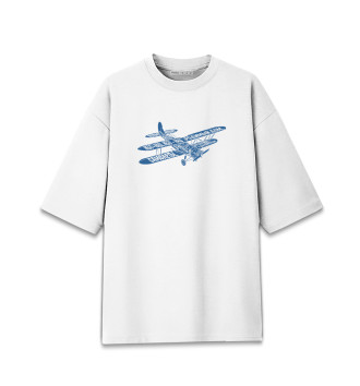 Женская Хлопковая футболка оверсайз Небесный тихоход