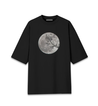 Мужская Хлопковая футболка оверсайз Луна
