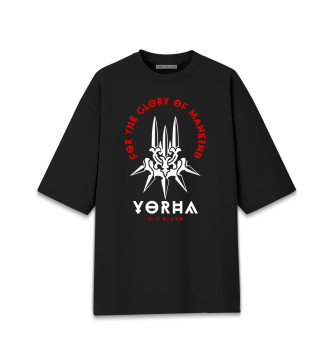 Хлопковая футболка оверсайз Nier: Automata, YoRHa