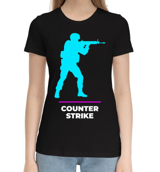 Женская Хлопковая футболка Counter Strike Gaming top