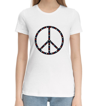 Женская Хлопковая футболка Peace