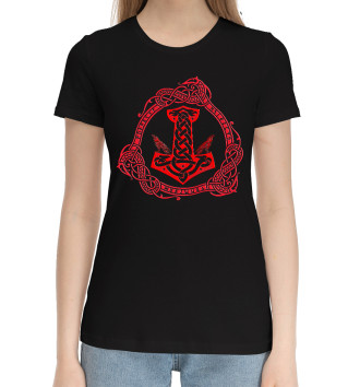 Женская Хлопковая футболка Символ Тора