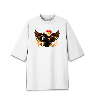 Женская Хлопковая футболка оверсайз Двуглавый орел