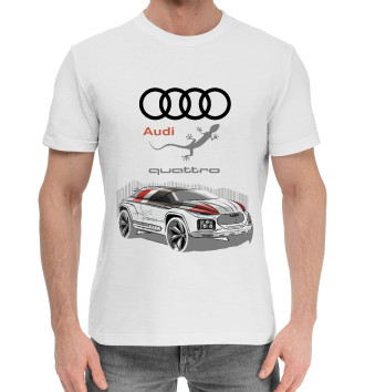 Мужская Хлопковая футболка Audi quattro