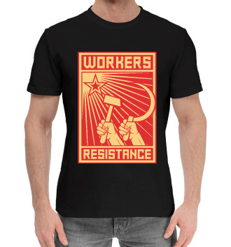 Мужская Хлопковая футболка Рабочее сопротивление