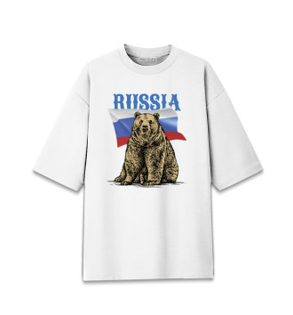 Хлопковая футболка оверсайз Russian bear