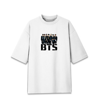 Женская Хлопковая футболка оверсайз BTS группа