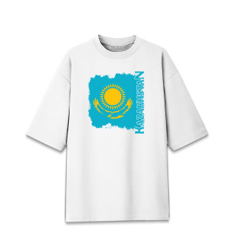 Хлопковая футболка оверсайз Kazakhstan
