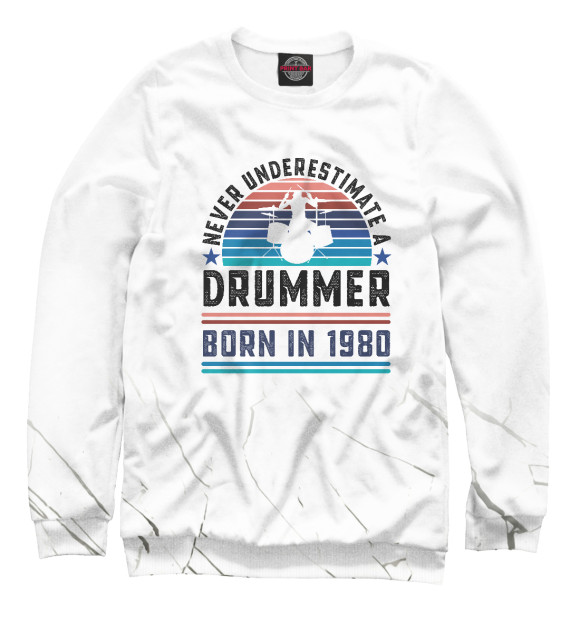 Свитшот Drummer born 1980 для девочек 