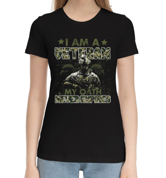 Женская Хлопковая футболка Я Ветеран