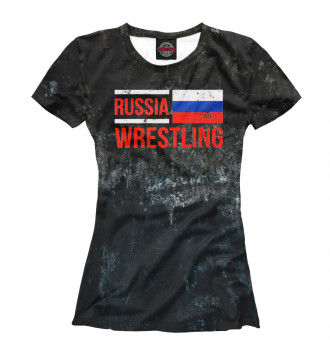 Женская Футболка Russia Wrestling