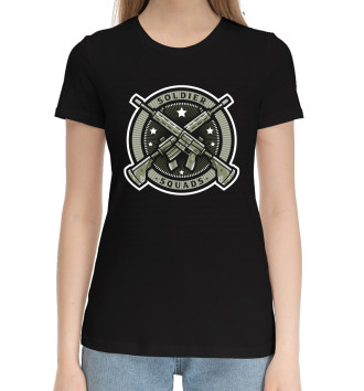 Женская Хлопковая футболка Армия