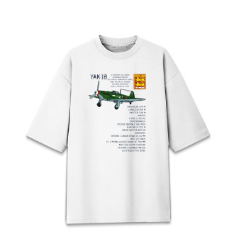 Мужская Хлопковая футболка оверсайз Як-1Б Нормандия-Неман