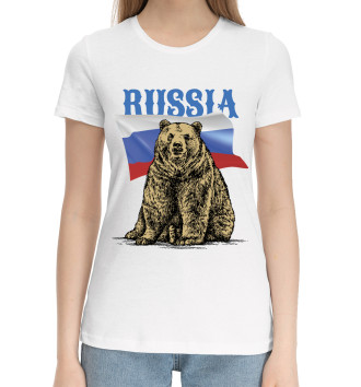 Хлопковая футболка Russian bear