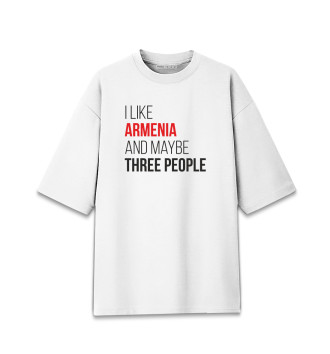 Женская Хлопковая футболка оверсайз I Llke Armenia