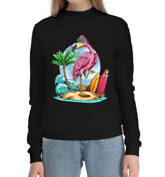Хлопковый свитшот Фламинго и остров