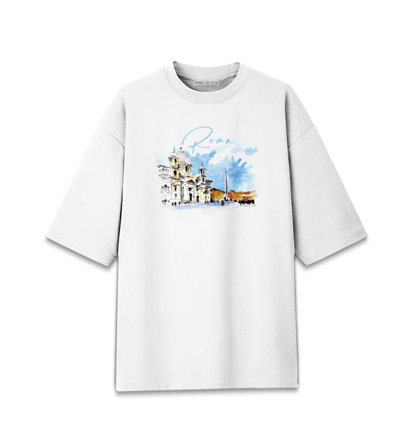 Мужская Хлопковая футболка оверсайз Italy, Rome