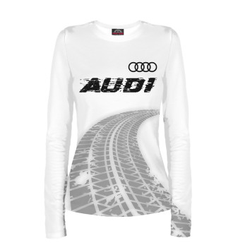 Женский Лонгслив Audi Speed Tires на белом