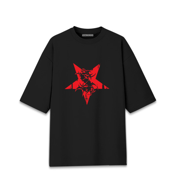 Мужская Хлопковая футболка оверсайз Sepultura: star