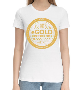 Женская Хлопковая футболка Coin white code eGOLD