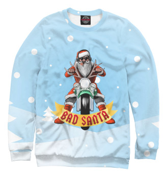 Свитшот для девочек Дед Мороз на мотоцикле