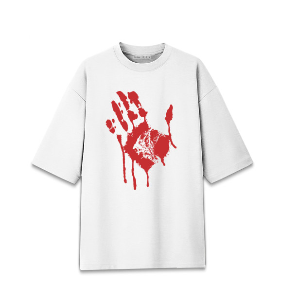 Мужская Хлопковая футболка оверсайз Кровавая ладонь