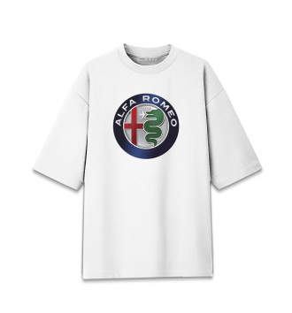 Хлопковая футболка оверсайз Alfa Romeo