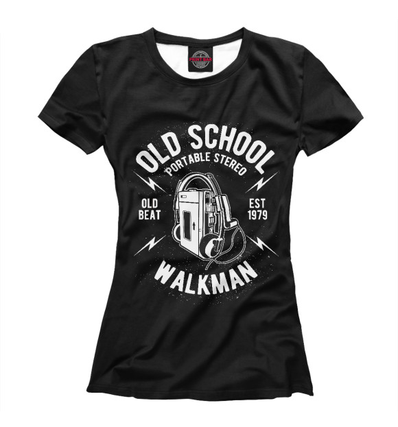 Женская Футболка Old school walkman