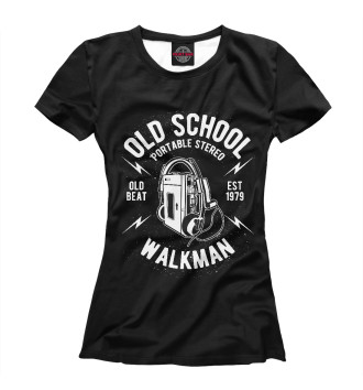 Футболка для девочек Old school walkman