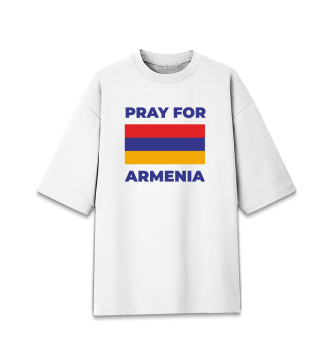 Мужская Хлопковая футболка оверсайз Pray For Armenia