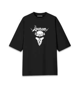 Мужская Хлопковая футболка оверсайз Venom - Black Metal