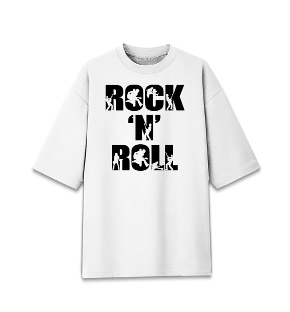 Мужская Хлопковая футболка оверсайз Rock 'n' roll