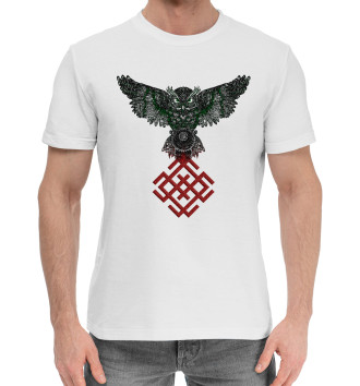 Мужская Хлопковая футболка Сова с символом Молвинец
