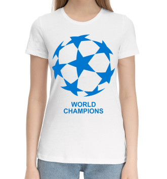 Женская Хлопковая футболка World champions