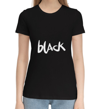 Женская Хлопковая футболка Black