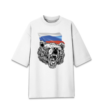 Мужская Хлопковая футболка оверсайз Русский медведь