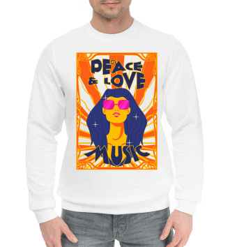 Мужской Хлопковый свитшот Peace adn love