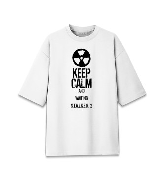 Мужская Хлопковая футболка оверсайз Keep calm..