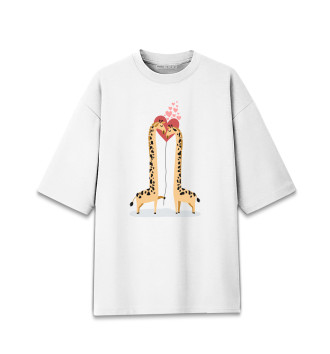Хлопковая футболка оверсайз Жирафы